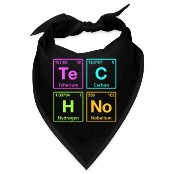 Techno Rave Electro Raver Chemie Periodensystem - Bandana - Schwarz - Vorne