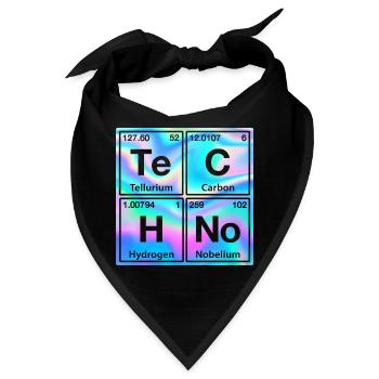 Techno Rave Electro Raver Chemie Periodensystem - Bandana - Schwarz - Vorne