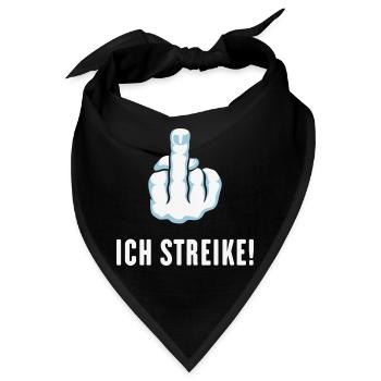 Stinkefinger – Ich Streike! (Streik Streikposten) - Bandana - Schwarz - Vorne