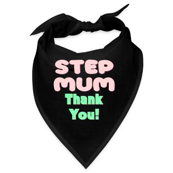 STIEFMUTTER DANKE - MUTTERTAG - Bandana - Schwarz - Vorne
