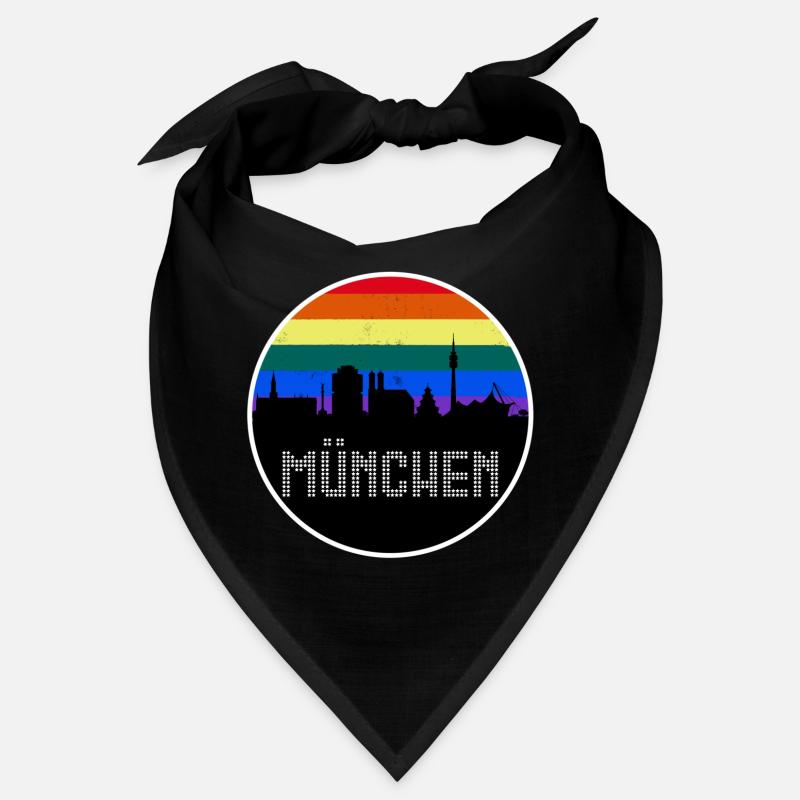 München Skyline Regenbogen Bandana