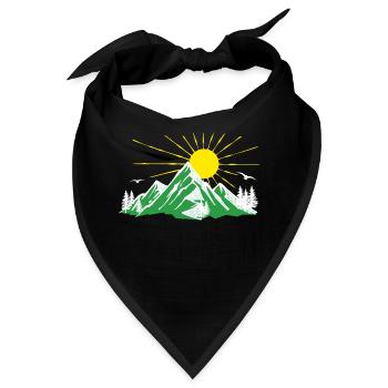 Berge Natur Wandern Naturliebhaber Gletscher - Bandana - Schwarz - Vorne