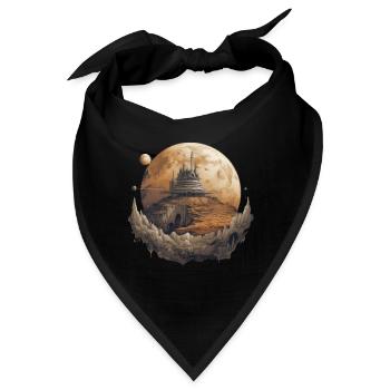 Futuristisch Leben auf Planeten - Bandana - Schwarz - Vorne