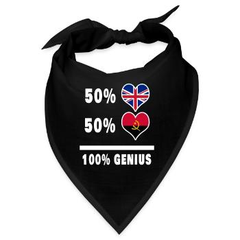 Angola und Großbritannien 100% Genius Flagge - Bandana - Schwarz - Vorne