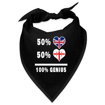 Georgien und Großbritannien 100% Genius Flagge - Bandana - Schwarz - Vorne