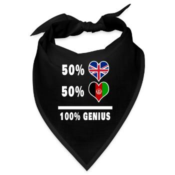 Afghanistan und Großbritannien 100% Genius Flagge - Bandana - Schwarz - Vorne