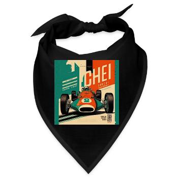 Retro Auto Poster Vintage Auto old School - Bandana - Schwarz - Vorne