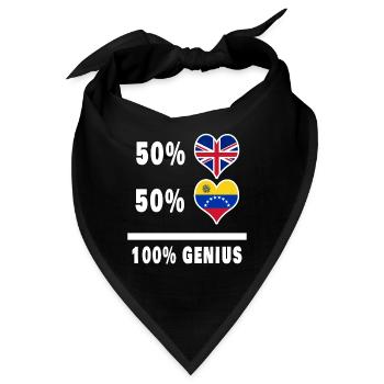 Venezuela und Großbritannien 100% Genius Flagge - Bandana - Schwarz - Vorne