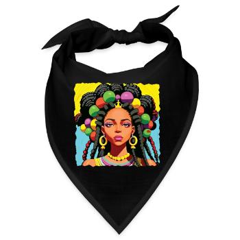 Schwarze Frau mit Dreadlocks - Bandana - Schwarz - Vorne