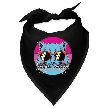 Katze, Katze also, ich liebe Katzen - Bandana - Schwarz - Vorne