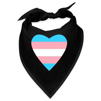 Transgender Pride Herzdesign - Bandana - Schwarz - Vorne