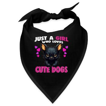 Just a Girl who Loves Cute Dogs - Bandana - Schwarz - Vorne