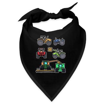 Kraftfahrzeug Traktor Bauernhof Bauer Landleben - Bandana - Schwarz - Vorne