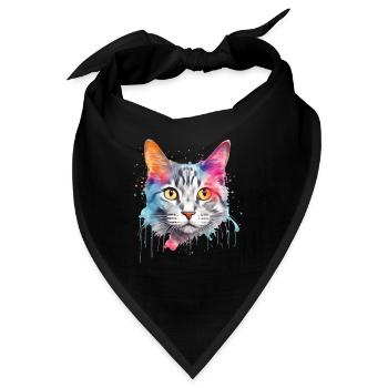 Ein farbenfroher persischer Kater - Bandana - Schwarz - Vorne