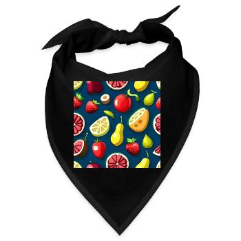 Frucht-Medley-Genuss-Muster - Bandana - Schwarz - Vorne