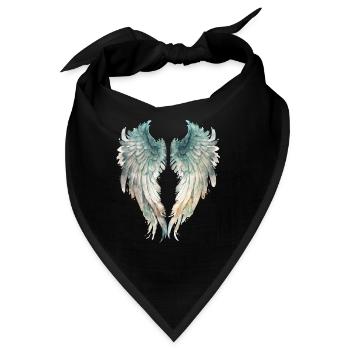 Aquarell Aquatische Engelsflügel - Bandana - Schwarz - Vorne
