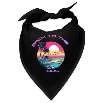 Retro Sonnenuntergang Strand Design - Bandana - Schwarz - Vorne