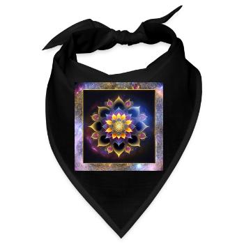 Mandala Lotusblume - Bandana - Schwarz - Vorne