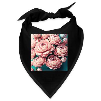Blumen - Bandana - Schwarz - Vorne