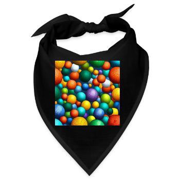 Regenbogen-Mosaik-Kugeln - Bandana - Schwarz - Vorne