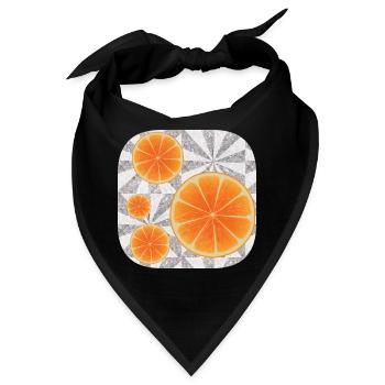 Orangen-Kunst - Bandana - Schwarz - Vorne