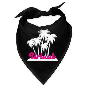 Urlaub Palmen Insel Ferien urlaubsreif Südsee - Bandana - Schwarz - Vorne
