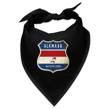 Alkmaar Niederlande Flaggen Wappen Design - Bandana - Schwarz - Vorne