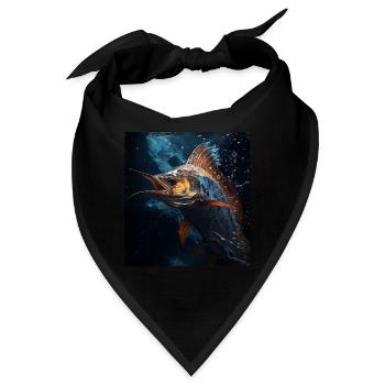 Marlin under Water retro style - Bandana - Schwarz - Vorne