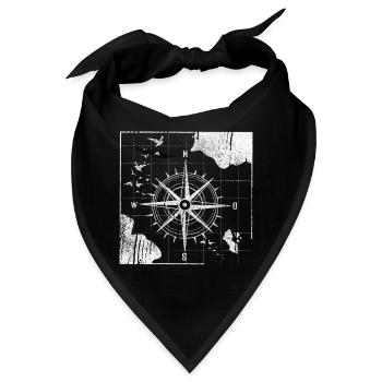 Vintage Kompass Nautic Design - Bandana - Schwarz - Vorne