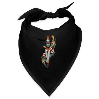 Traditioneller Dolch der alten Schule - Bandana - Schwarz - Vorne