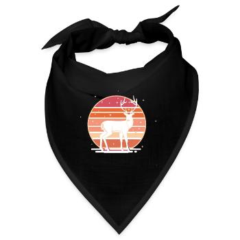 Retro Sunset Deer - Bandana - Schwarz - Vorne