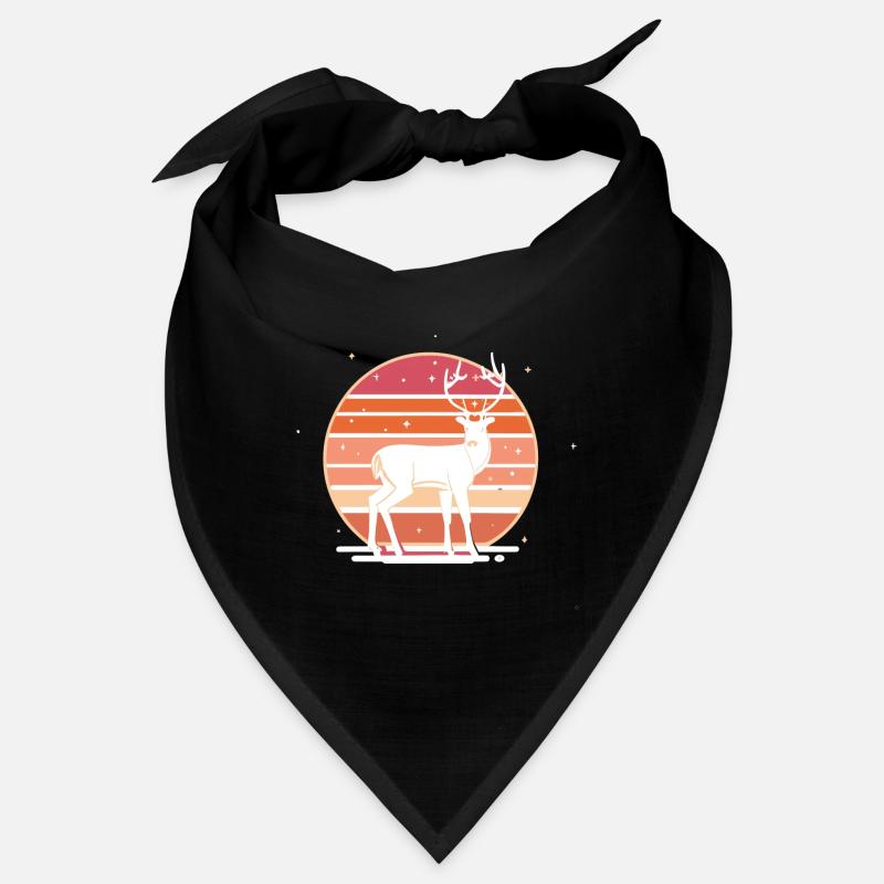 Cerf rétro du coucher du soleil Bandana