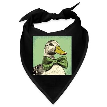 Duck with Bowtie - Bandana - Schwarz - Vorne