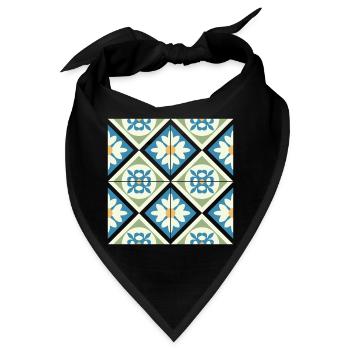 Andalusische Fliesen 13 - Bandana - Schwarz - Vorne