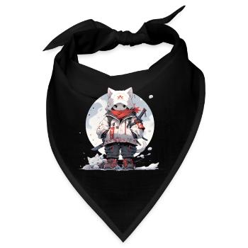 Cute samurai cat - Bandana - Schwarz - Vorne