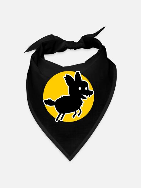 Loup – Motif de la nature sauvage et déclaration sur le bien-être animal - Bandana - noir - Devant