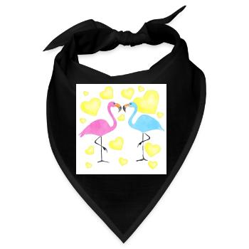 Verliebte Flamingos - Bandana - Schwarz - Vorne