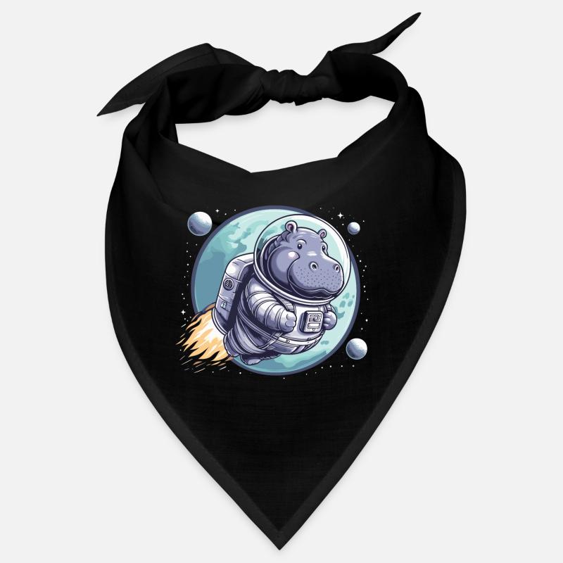 Hippopotame astronaute spatial Bandana
