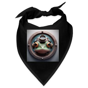 Frosch mit Taucherhelm schaut durch Bullauge - Bandana - Schwarz - Vorne