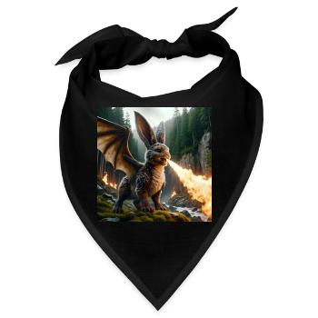 Feuerspeiender Hase Drache #13 - Bandana - Schwarz - Vorne