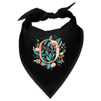 O typography floral - Bandana - Schwarz - Vorne