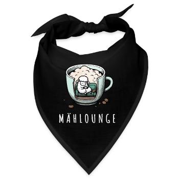 mählounge melange schaf lounge wortspiel kaffee - Bandana - Schwarz - Vorne