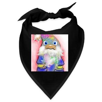 Bunter Weihnachtsmann mit Farbverlauf - Bandana - Schwarz - Vorne