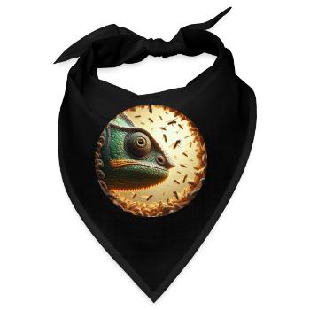 Chameleon mit Bienen Animation - Bandana - Schwarz - Vorne