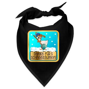 DANKESCHÖN WINTERDIENST - SCHNEERÄUMEN HUHN - Bandana - Schwarz - Vorne