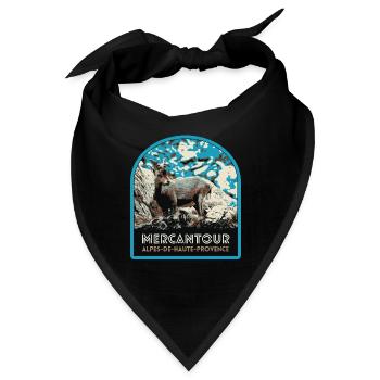 Mercantour-Gamsabzeichen: Alpine Fauna - Bandana - Schwarz - Vorne