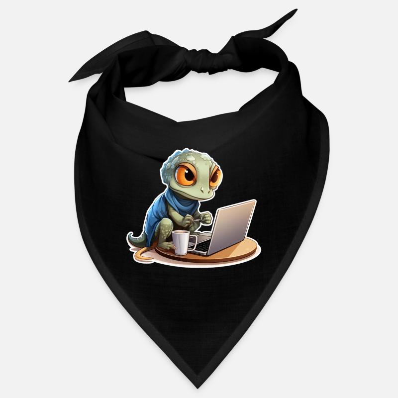 Cute Gecko Internet Coffee Nerd Funny Shirt Bandana