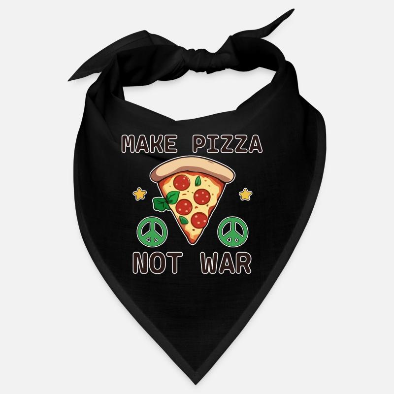 Frieden Make Pizza not War Friedenszeichen Bandana