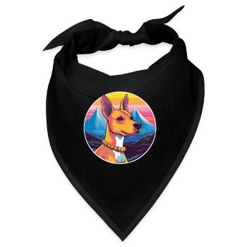 Cirneco Dell Ätna Hunderasse Cartoon Kawaii Waterco - Bandana - Schwarz - Vorne