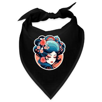 Geisha Illustration - Bandana - Schwarz - Vorne